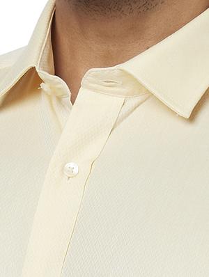 yellow self design formal shirt - 17767190 - Standard Image - 5