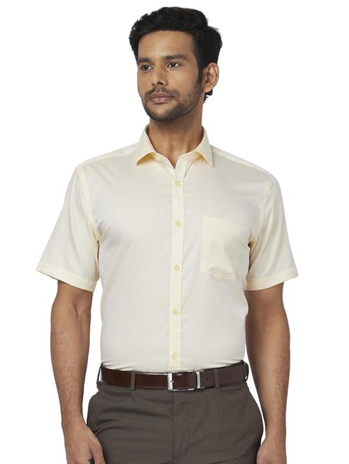 yellow solid formal shirt - 17767195 - Standard Image - 1
