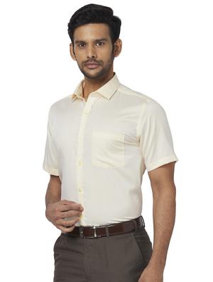 yellow solid formal shirt - 17767195 - Standard Image - 2