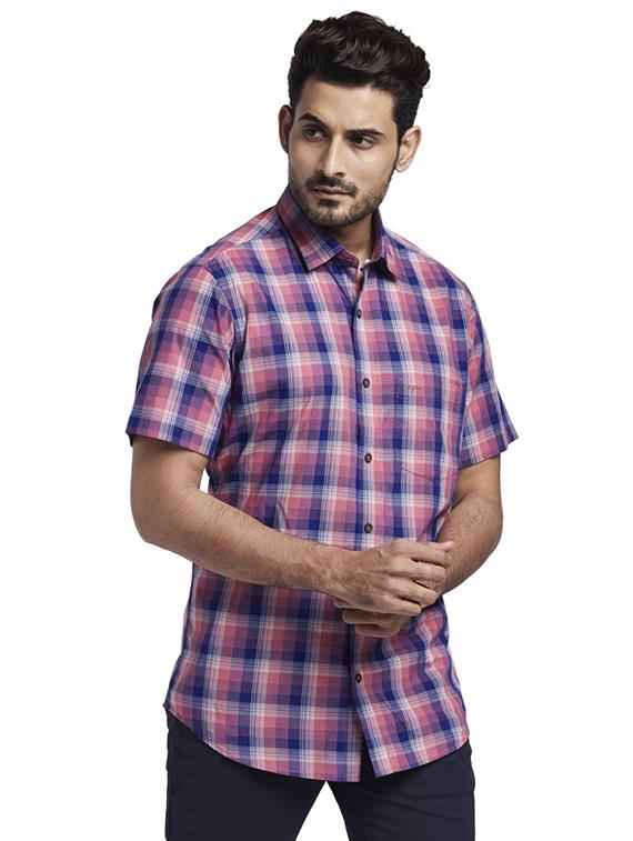 pink checkered casual shirt - 17767200 - Zoom Image - 2