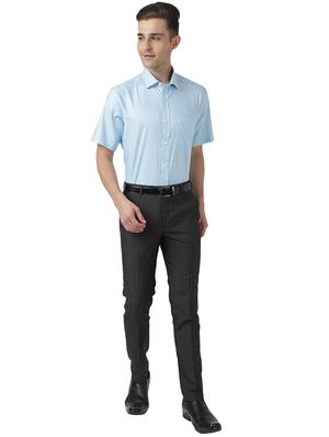 blue solid formal shirt - 17767213 - Standard Image - 4