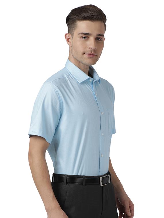 blue solid formal shirt - 17767213 - Zoom Image - 2