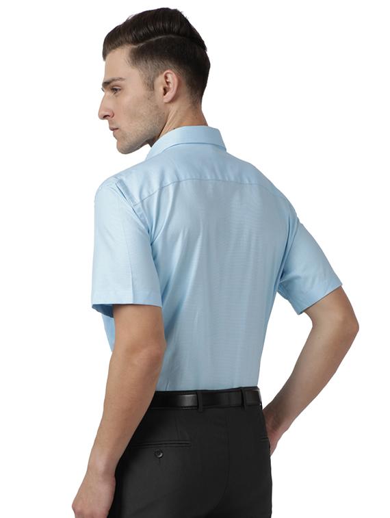 blue solid formal shirt - 17767213 - Zoom Image - 3