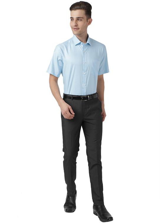 blue solid formal shirt - 17767213 - Zoom Image - 4