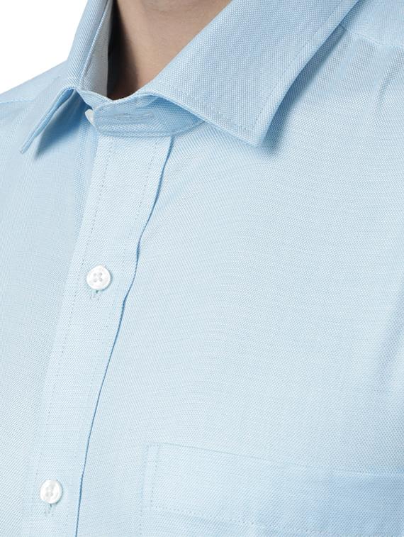 blue solid formal shirt - 17767213 - Zoom Image - 5