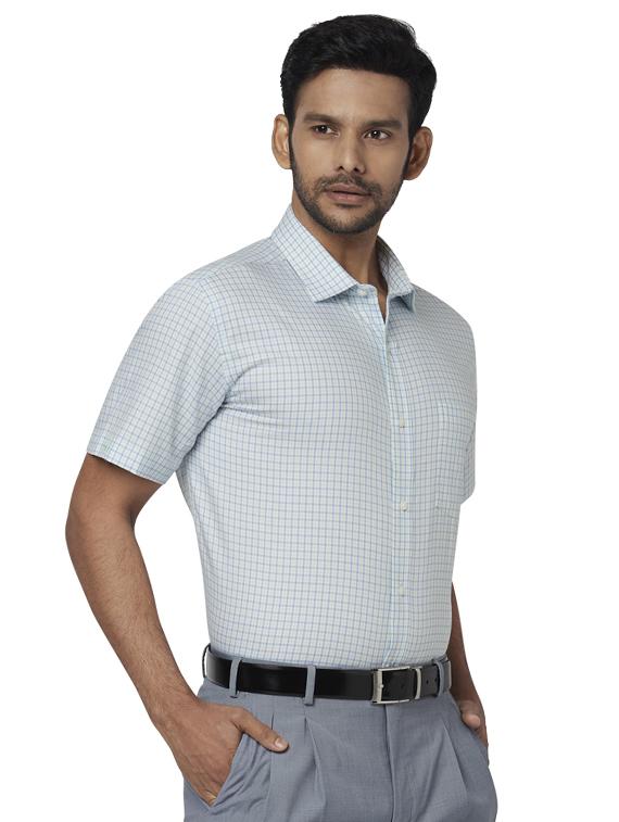 green checkered formal shirt - 17767235 - Zoom Image - 2