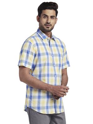 yellow checkered casual shirt - 17767236 - Standard Image - 2