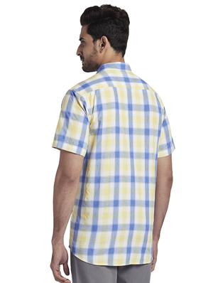 yellow checkered casual shirt - 17767236 - Standard Image - 3