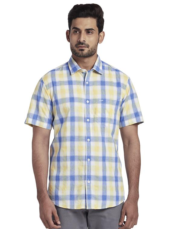 yellow checkered casual shirt - 17767236 - Zoom Image - 1