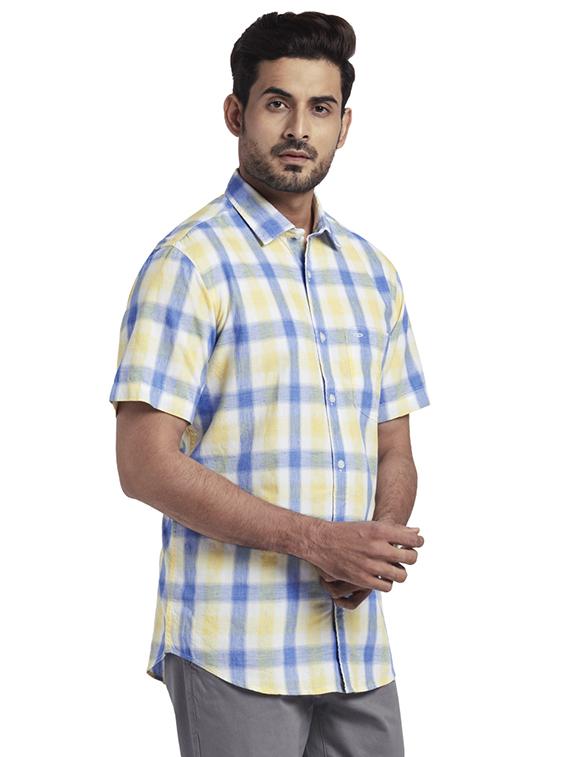yellow checkered casual shirt - 17767236 - Zoom Image - 2