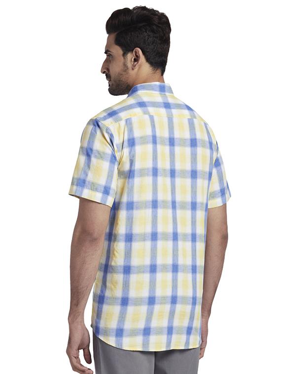 yellow checkered casual shirt - 17767236 - Zoom Image - 3