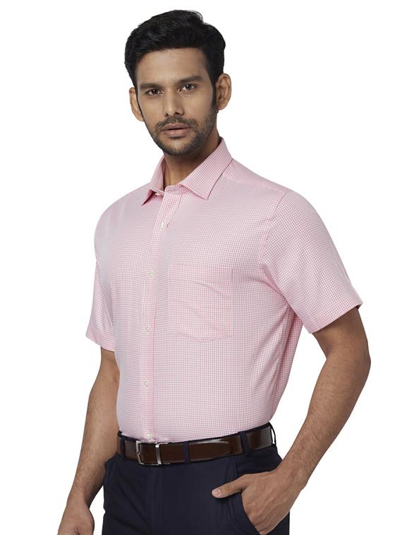 pink checkered formal shirt - 17767240 - Zoom Image - 2