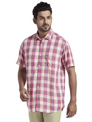 pink checkered casual shirt - 17767247 - Standard Image - 2