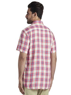 pink checkered casual shirt - 17767247 - Standard Image - 3