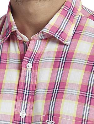pink checkered casual shirt - 17767247 - Standard Image - 5