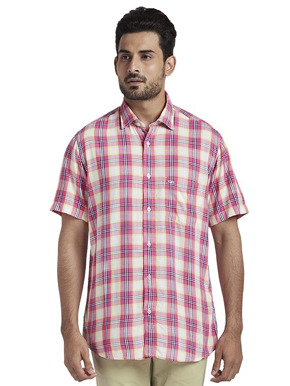 pink checkered casual shirt - 17767247 - Zoom Image - 1