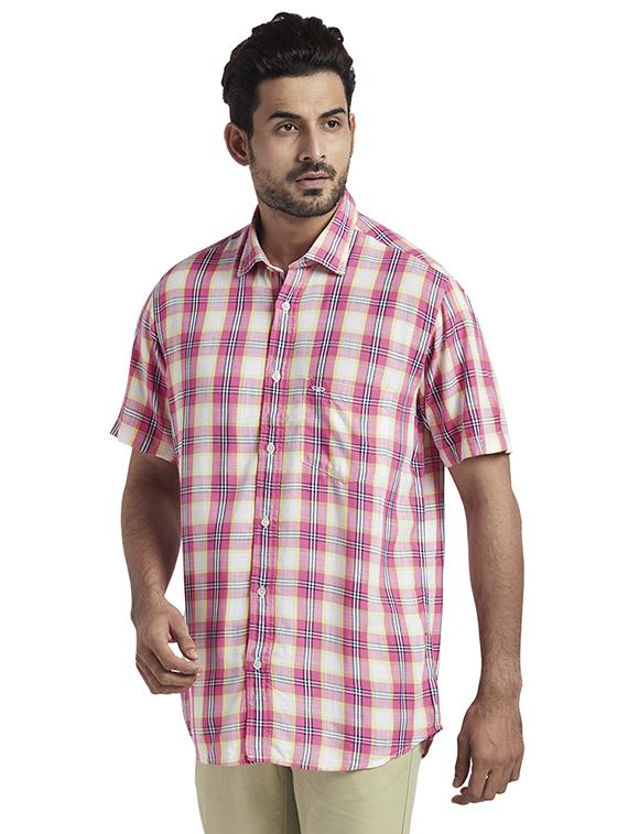 pink checkered casual shirt - 17767247 - Zoom Image - 2