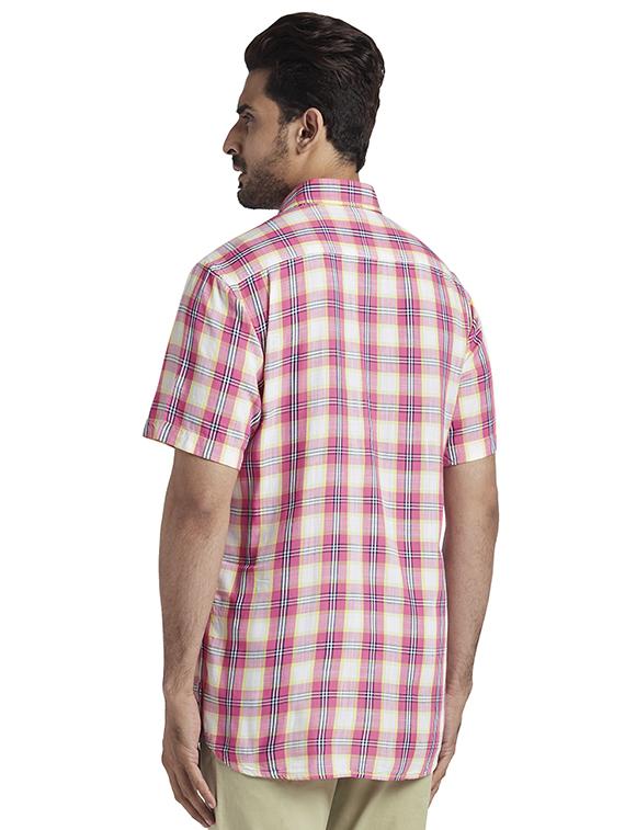 pink checkered casual shirt - 17767247 - Zoom Image - 3
