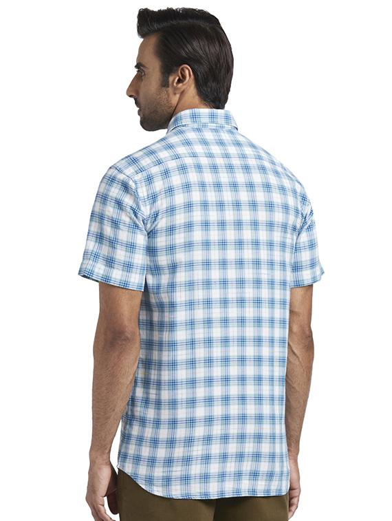 blue checkered casual shirt - 17767256 - Zoom Image - 3