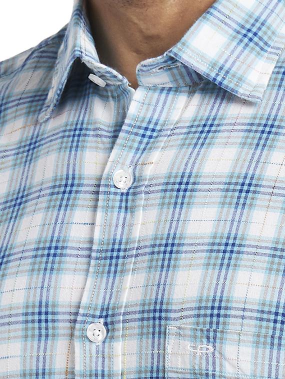 blue checkered casual shirt - 17767256 - Zoom Image - 5