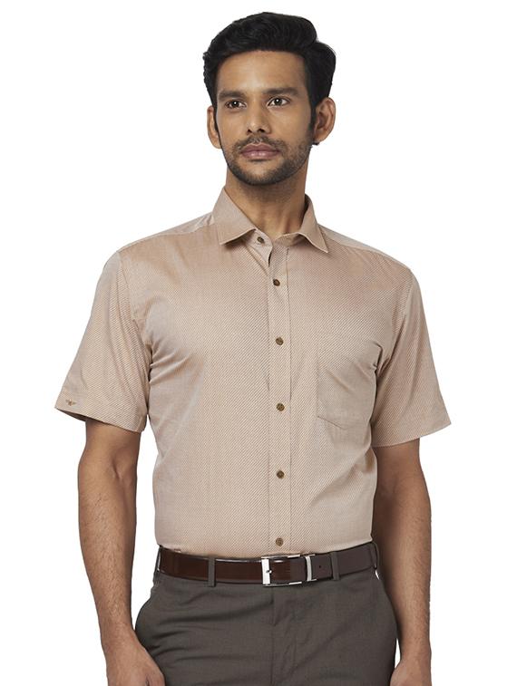 beige printed formal shirt - 17767259 - Zoom Image - 1