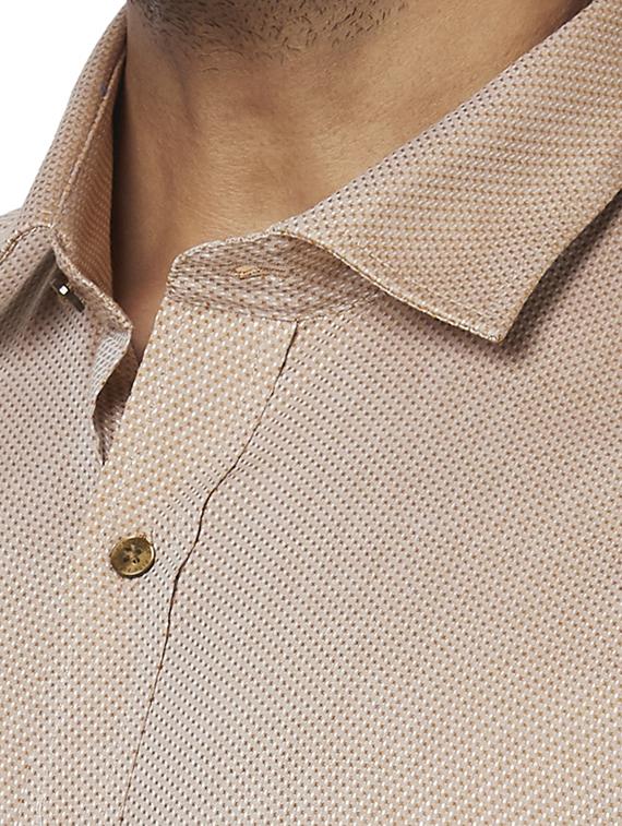 beige printed formal shirt - 17767259 - Zoom Image - 5