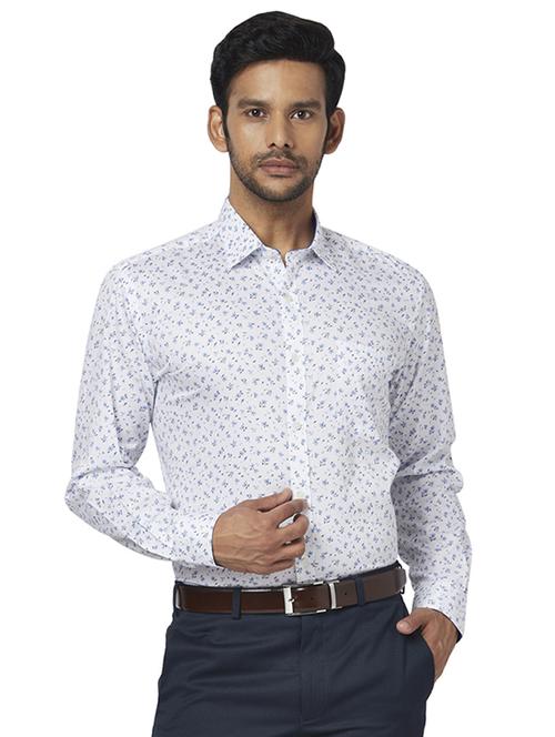 white printed formal shirt - 17767276 - Standard Image - 1