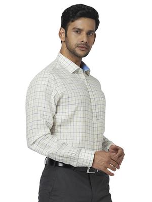 white checkered linen formal shirt - 17767278 - Standard Image - 2