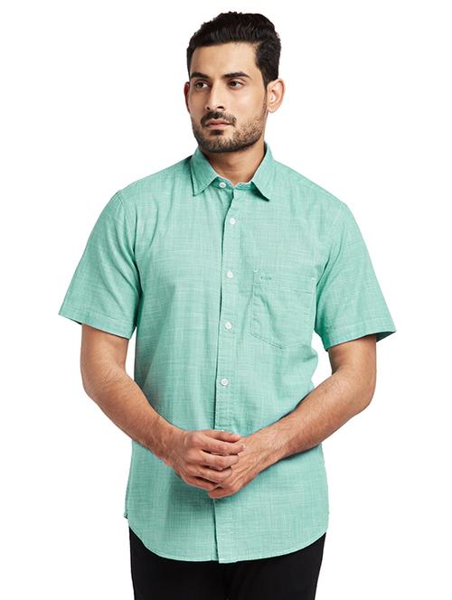 green self design casual shirt - 17767290 - Standard Image - 1
