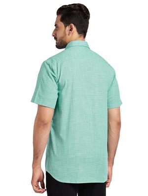 green self design casual shirt - 17767290 - Standard Image - 3