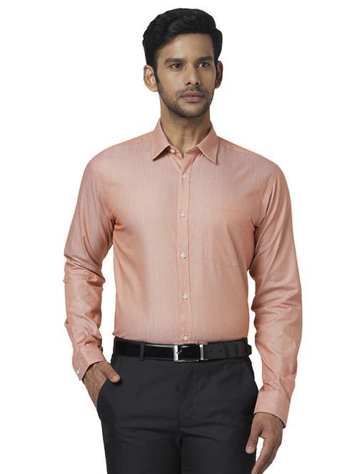 orange printed formal shirt - 17767291 - Standard Image - 1