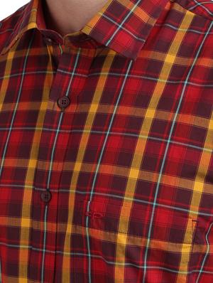 maroon checkered casual shirt - 17767305 - Standard Image - 5