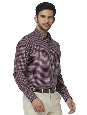 navy blue printed formal shirt - 17767306 - Standard Image - 2
