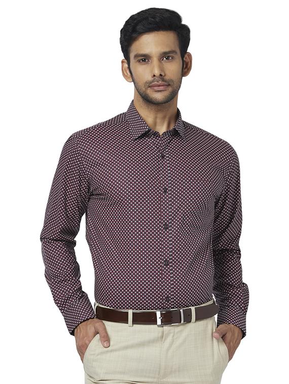 navy blue printed formal shirt - 17767306 - Zoom Image - 1