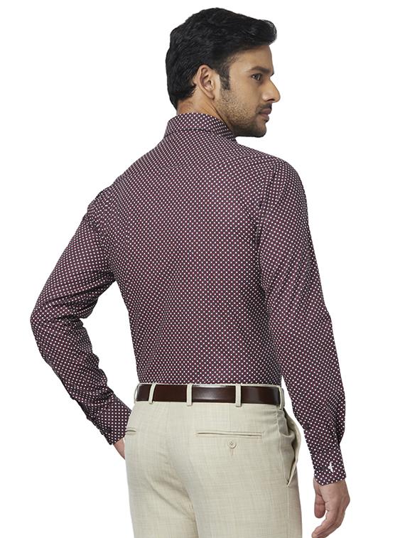 navy blue printed formal shirt - 17767306 - Zoom Image - 3