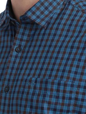 blue checkered casual shirt - 17767312 - Standard Image - 5