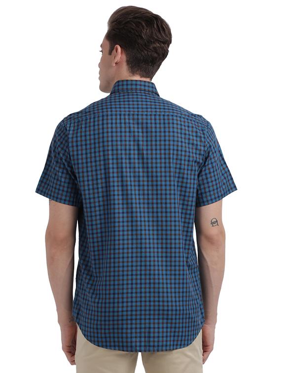 blue checkered casual shirt - 17767312 - Zoom Image - 3