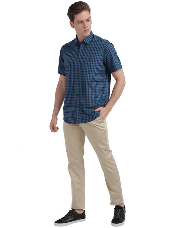 blue checkered casual shirt - 17767312 - Zoom Image - 4