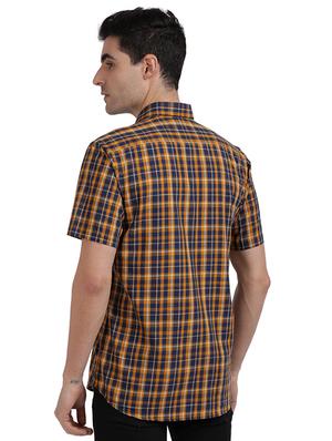 orange checkered casual shirt - 17767323 - Standard Image - 3