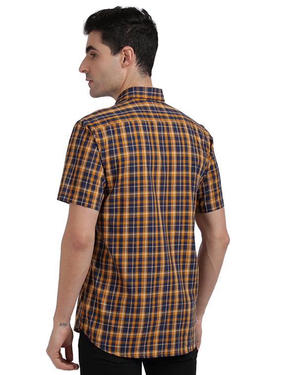orange checkered casual shirt - 17767323 - Zoom Image - 3