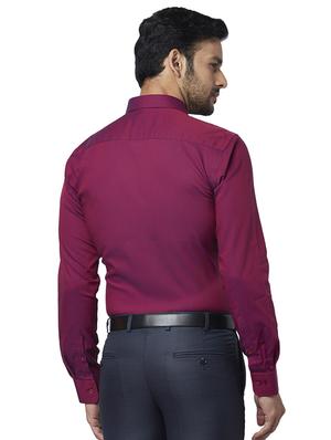 maroon self design formal shirt - 17767342 - Standard Image - 3