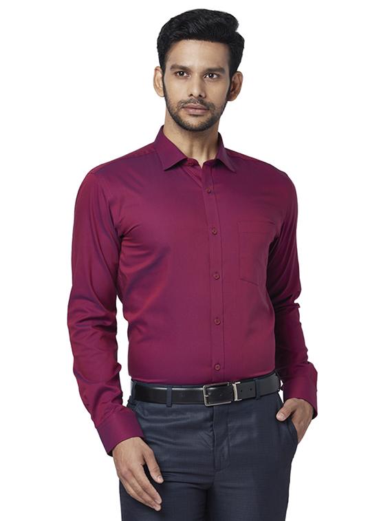maroon self design formal shirt - 17767342 - Zoom Image - 1