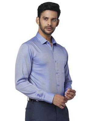 blue self design formal shirt - 17767343 - Standard Image - 2