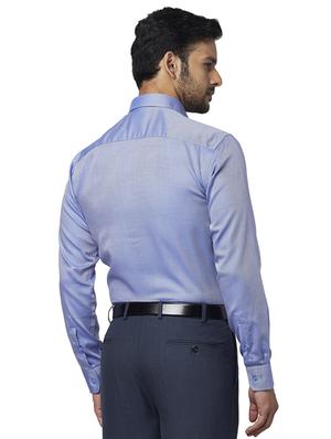 blue self design formal shirt - 17767343 - Standard Image - 3