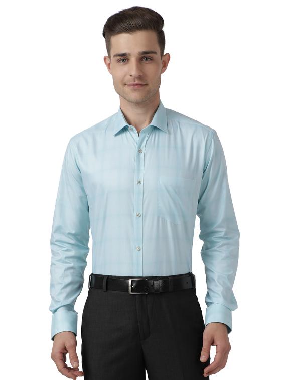 green checkered formal shirt - 17767354 - Zoom Image - 1
