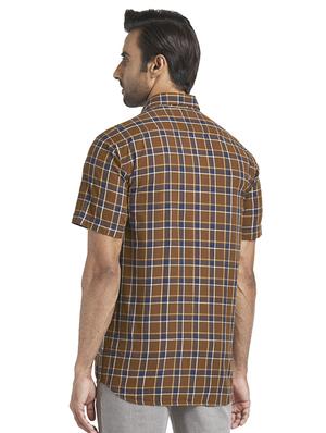 brown checkered casual shirt - 17767359 - Standard Image - 3