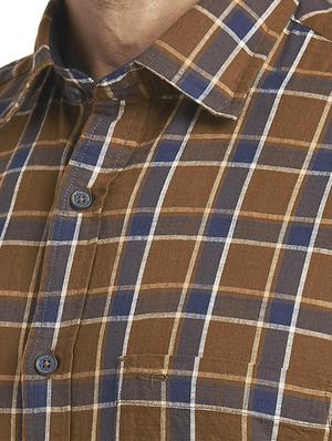 brown checkered casual shirt - 17767359 - Standard Image - 5
