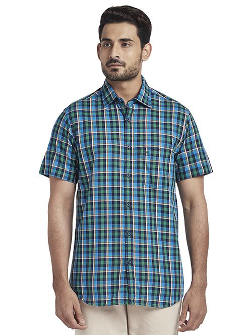 blue checkered casual shirt - 17767368 - Standard Image - 1