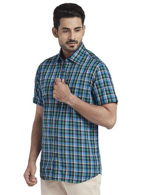blue checkered casual shirt - 17767368 - Standard Image - 2