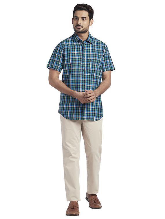 blue checkered casual shirt - 17767368 - Zoom Image - 4